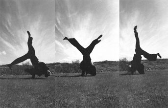 Midnight Cartwheel. Iceland, 1994. Photo: Imants Prēdelis